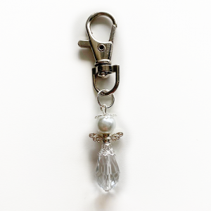 Transparent ängel - nyckelring